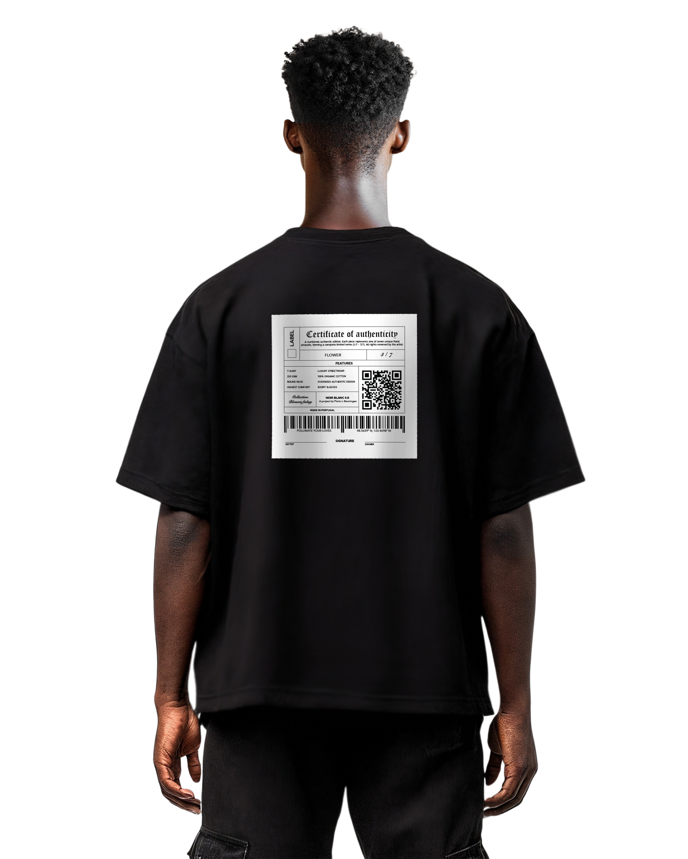 Flower 4/7 - Black T-shirt