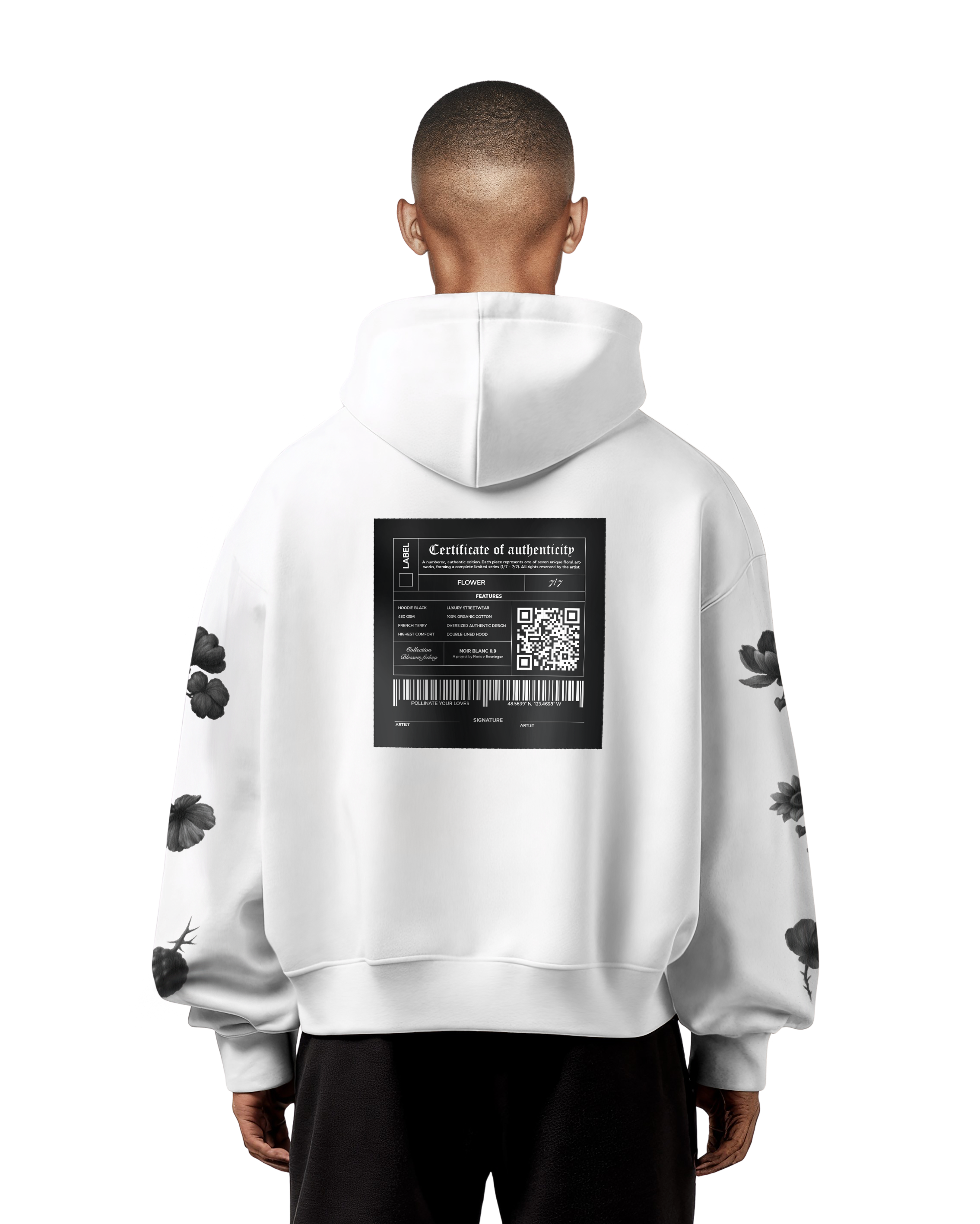 Flower 7/7 – White Hoodie [Final Piece]